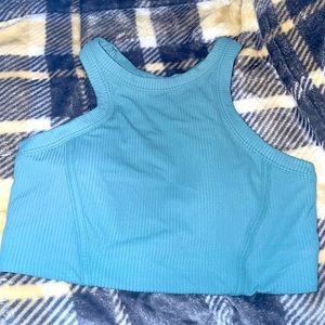 Lululemon Ribbed Nulu High-Neck Yoga Bra Size 8 Color: Tidewater Teal